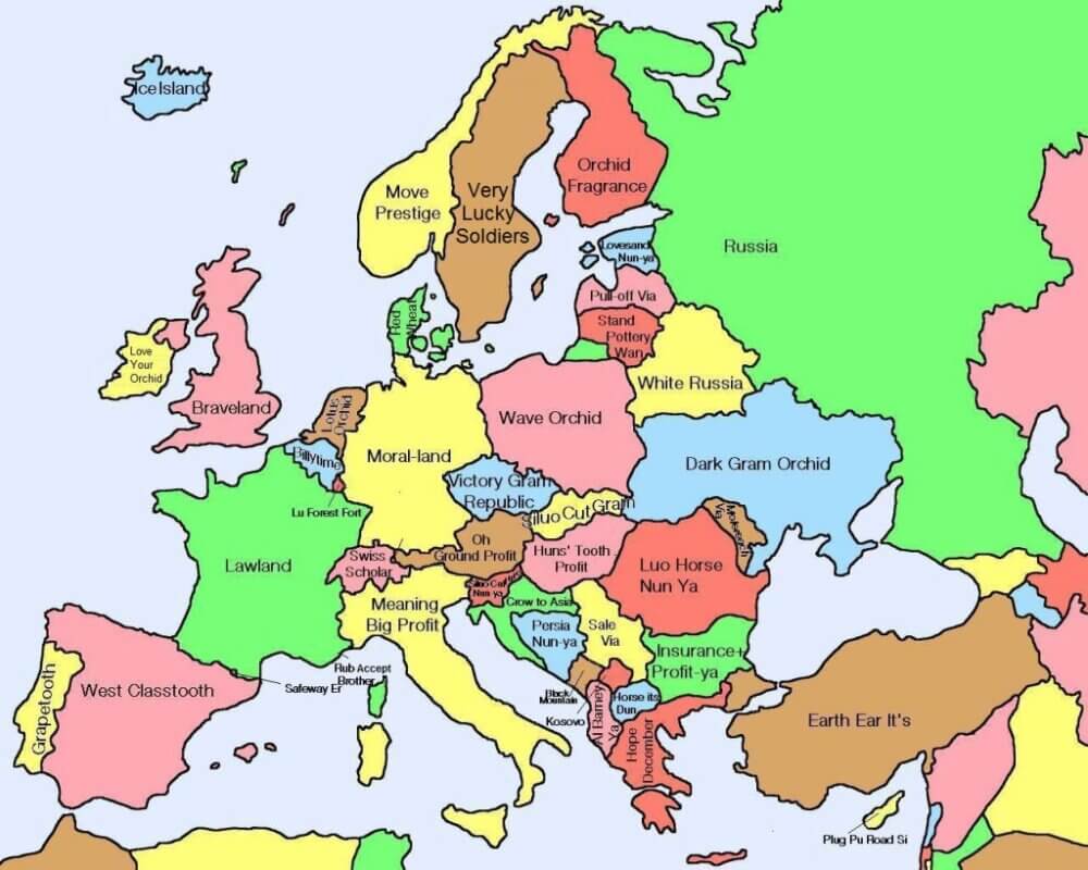 Letterlijke vertaling van Europese landen in het Chinees